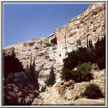 St. George Monastery in a canyon of Wadi Kelt ...[3 words]... The Middle East, April 15, 2000