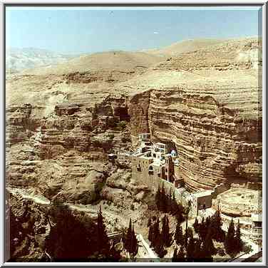 Canyon of Wadi Kelt River and St. George ...[3 words]... The Middle East, April 15, 2000