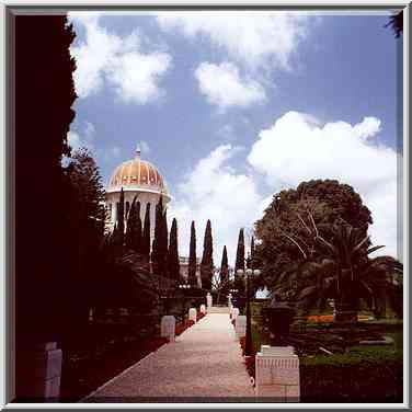 Bahai temple in Haifa. The Middle East, April 22, 2000