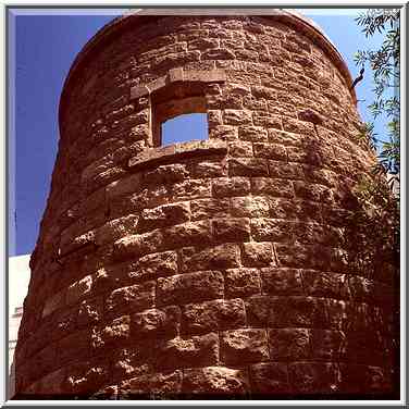 Old Turkish railroad water tower situated among ...[6 words]... the Middle East, April 24, 2000