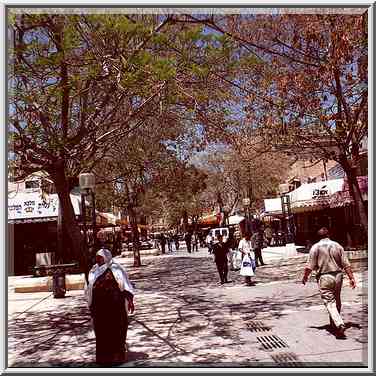 K.K.L. pedestrian mall in downtown Beer-Sheva. The Middle East, April 25, 2000