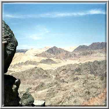 View of mountains near Eilat from Mt. Tzefahot. The Middle East, May 13, 2000