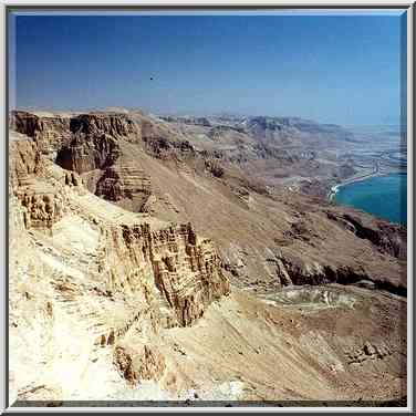 View of Dead Sea from Maal Bokek trail to the ...[3 words]... Bokek. The Middle East, May 20, 2000