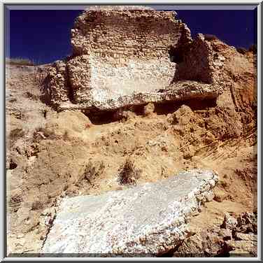 Ruins of the ancient harbor. Ashkelon, the Middle East, June 2, 2000