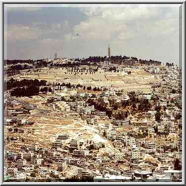 View of Jerusalem from a southern hill. The Middle East, August 5, 2000