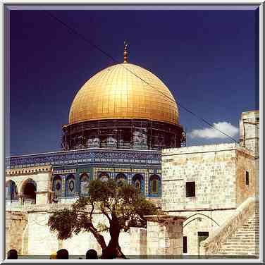 Dome of the Rock on Temple Mount in Jerusalem. The Middle East, August 5, 2000