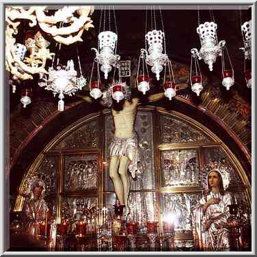 13th station of Via Dolorosa in Old City of Jerusalem. The Middle East, August 5, 2000