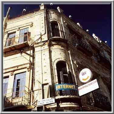 High tech business at Yaffa entrance to Old City ...[2 words]... The Middle East, August 5, 2000