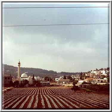 Ara, a village near Umm el Fahm, view from Rd. 65. The Middle East, August 18, 2000