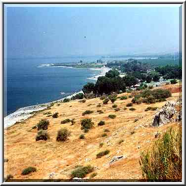 A lookout at western shore of Lake Kinneret near En Gev. The Middle East, August 18, 2000