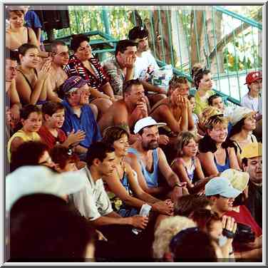 Parrot show in Hamat Gader. The Middle East, August 18, 2000