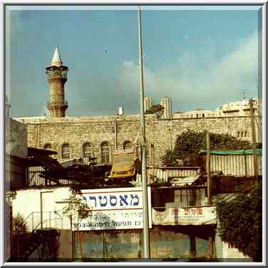 View of port in Haifa from a train. The Middle East, September 7, 2000