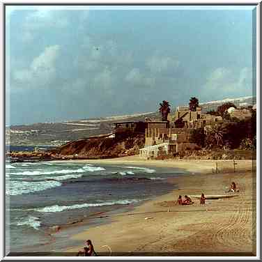 Mediterranean beach closed for public, near ruins ...[2 words]... The Middle East, September 7, 2000