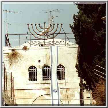 A building on El-Wadi Road in Old City of Jerusalem. The Middle East, September 19, 2000