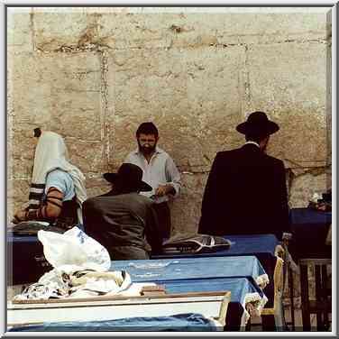 Western wall in Old City of Jerusalem. The Middle East, September 19, 2000