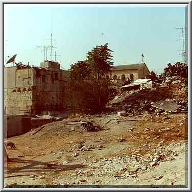 Gardens on roofs of Old City of Jerusalem. The Middle East, September 20, 2000