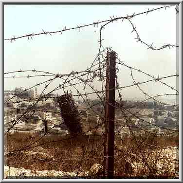 View of Tsur Bahir and Umm Tuba villages behind ...[6 words]... the Middle East, September 21, 2000