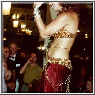 Pumping the audience at a final dinner of ...[11 words]... the Middle East, September 21, 2000