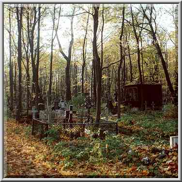 Tombs of Smolenskoe Cemetery of Vasilievsliy ...[2 words]... Petersburg, Russia, October 9, 2000