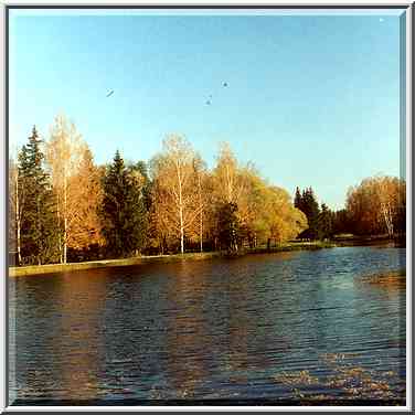 Ponds in Pavlovsk Park. Sankt Petersburg, Russia, October 11, 2000