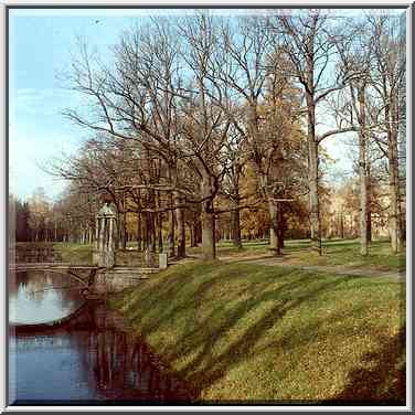 A canal in Alexandrovskiy Park of Pushkin (former ...[8 words]... Petersburg, Russia, October 22, 2000