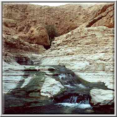 Upper Pools of Nahal Arugot. Ein Gedi, the Middle East, November 30, 2000