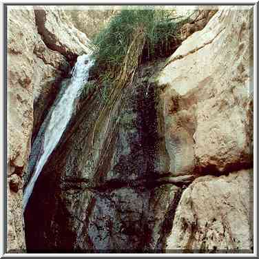 A waterfall at a dead end of Upper Pools of Nahal ...[3 words]... the Middle East, November 30, 2000