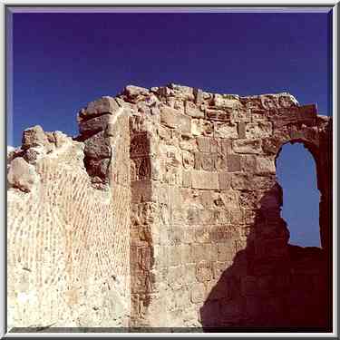 Ancient mosaic in Masada. The Middle East, December 7, 2000