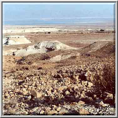 View of Judean Desert and Dead Sea from a trail ...[3 words]... The Middle East, December 7, 2000