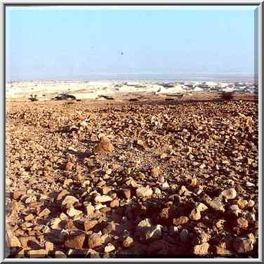 View of remains of a Roman camp (?) and Dead Sea ...[6 words]... The Middle East, December 7, 2000