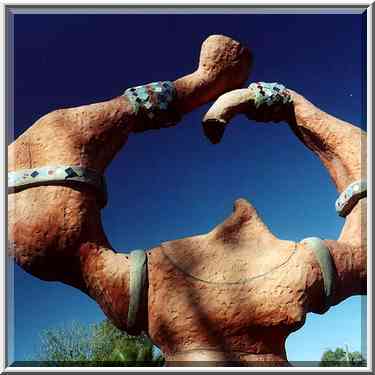 An abstract sculpture in Gan Remez Garden in ...[2 words]... The Middle East, December 22, 2000