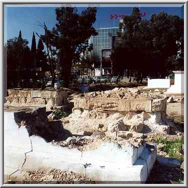 Blown gravestones on an abandoned Moslem Cemetery ...[3 words]... The Middle East, December 22, 2000