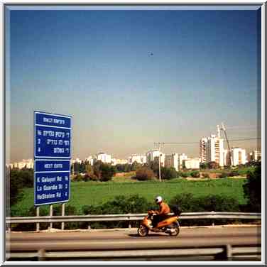 Southern approach to Tel Aviv, view from a train. The Middle East, December 28, 2000