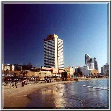 A beach in Tel Aviv. The Middle East, December 28, 2000