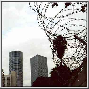 View of Hashalom Towers from Kaplane St., with ...[7 words]... Aviv, the Middle East, January 4, 2001