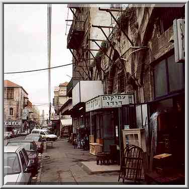 Tourist shops at Bet Eshel St. Jaffa, the Middle East, January 4, 2001