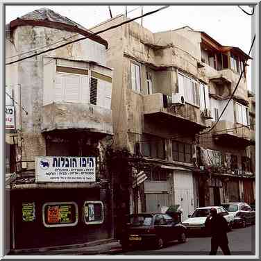 Old houses on Raziel St. Jaffa, the Middle East, January 4, 2001