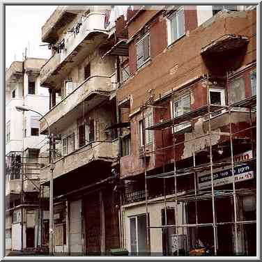 Earliest houses in Tel Aviv on Derekh Yafo St. The Middle East, January 4, 2001