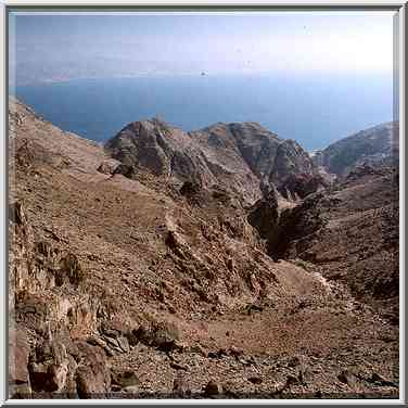 Red Sea and mountains near Taba, 3 miles ...[3 words]... The Middle East, January 13, 2001