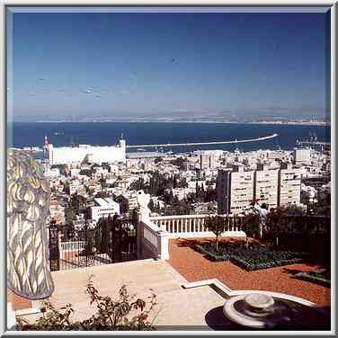 View of Haifa from Bahai Temple on Mt. Carmel. The Middle East, January 28, 2001