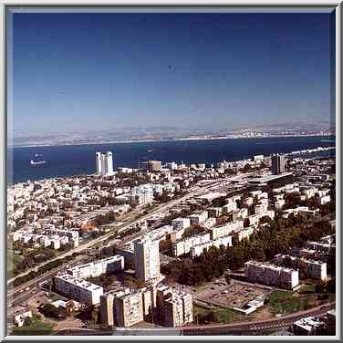 View of Haifa from Mt. Carmel. The Middle East, January 28, 2001