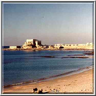 Sea beach in Caesaria. The Middle East, January 28, 2001