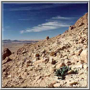 A trail to Ramon Crater south from Mitzpe Ramon, ...[3 words]... The Middle East, February 1, 2001