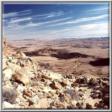 A trail to Ramon Crater south from Mitzpe Ramon, ...[3 words]... east. The Middle East, February 1, 2001