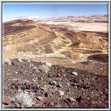 Stone terraces on the bottom of Ramon Crater, ...[10 words]... the Middle East, February 1, 2001