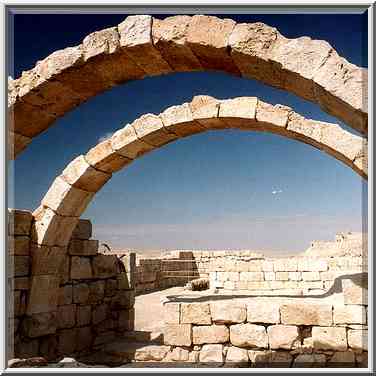 Remains of a Roman house with arches. Avdat, the Middle East, February 15, 2001