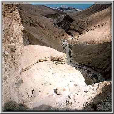 Upper terraces of a canyon of Bokek River near ...[2 words]... The Middle East, February 22, 2001