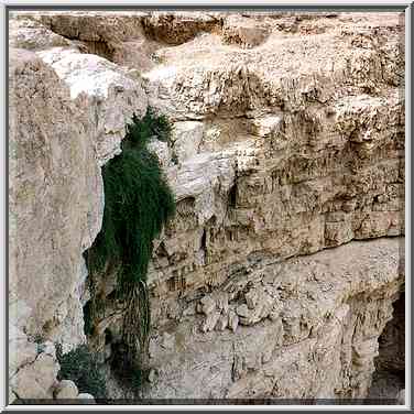 Giant dry waterfall at the end of a canyon of ...[12 words]... The Middle East, February 22, 2001