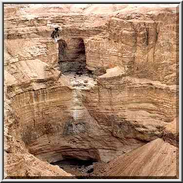 View of a giant dry waterfall at the end of the ...[10 words]... The Middle East, February 22, 2001