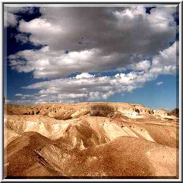 Hills in Judean desert above Ein Bokek, view to ...[2 words]... The Middle East, February 22, 2001